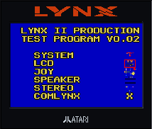Lynx II Production Test Program (USA) (v0.02) (Proto) Lynx Game Cover